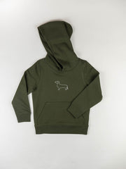 DACHSHUND Kinder Hoodie - Khaki
