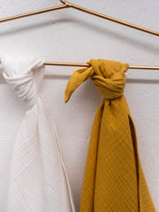 Musselin Tuch Set - Senf