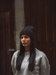 WARNA Oversized Beanie - Schwarz