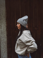 WARNA Oversized Beanie - Grau