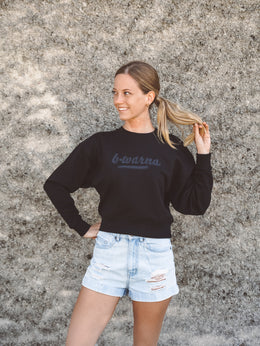 LAPANG Cropped Sweat Women - Schwarz