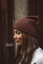 WARNA Oversized Beanie - Schoko